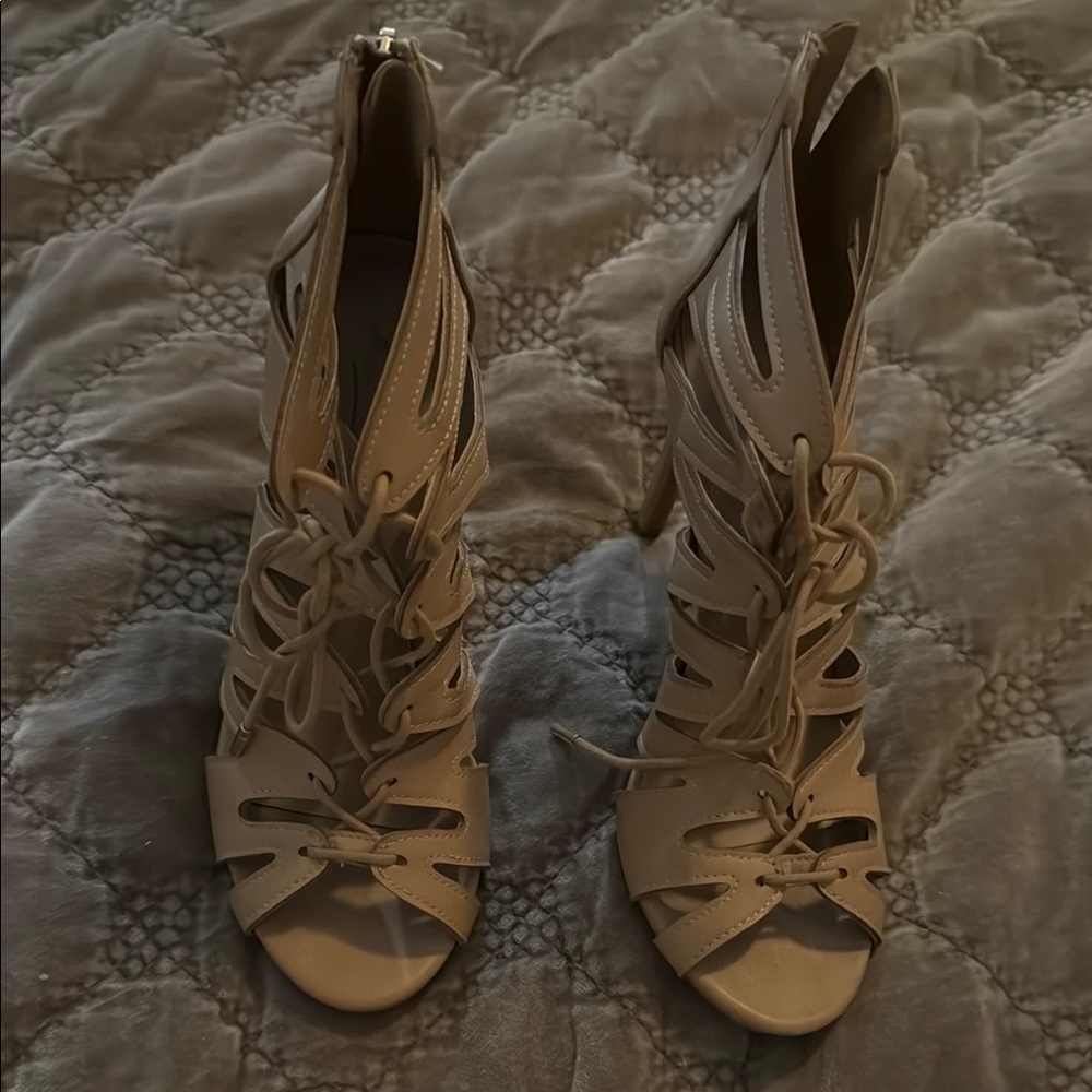 Elegant Tan Women's Heeled Sandals